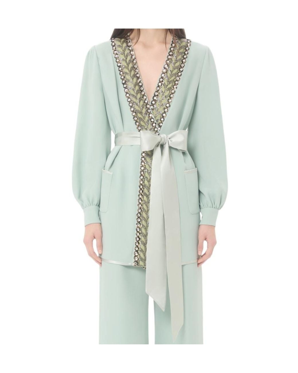 Valentino Green Embroidered-Detail Blouse