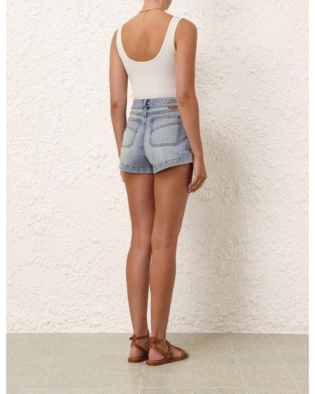 Zimmermann White Raie Low Neck Vest