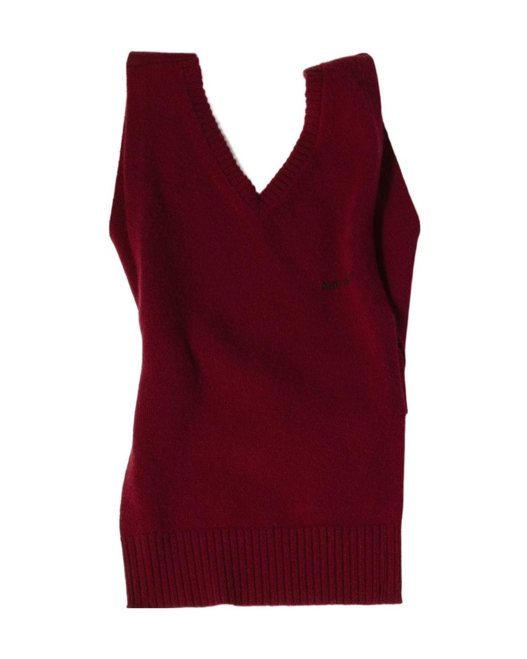 Miu Miu Red Cashmere Backless Sweater Vest