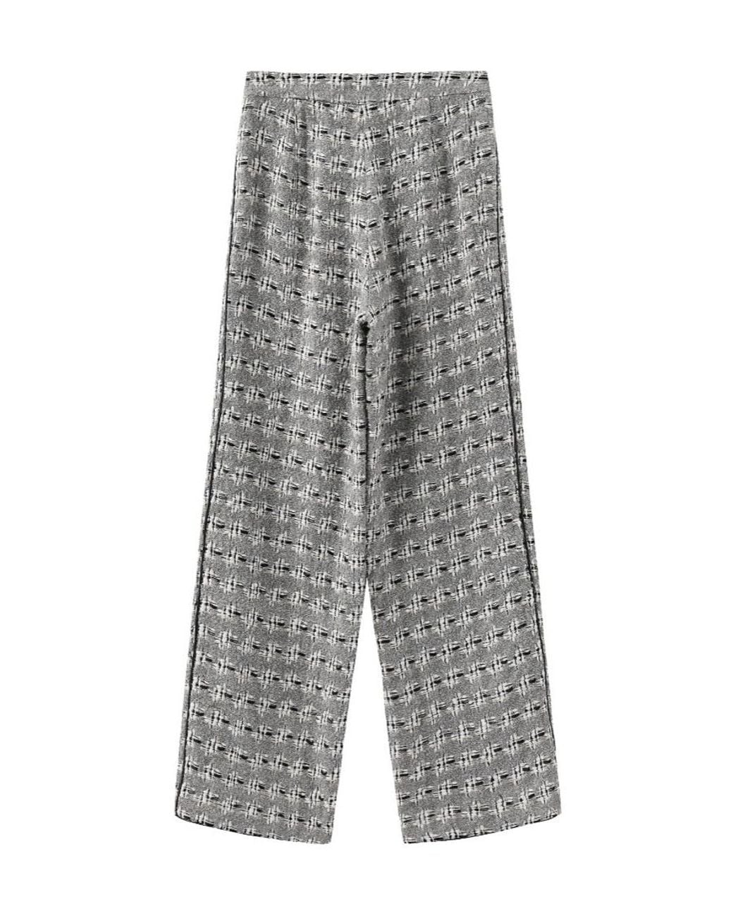 Marissa Chiara Gray Plaid Casual Pants