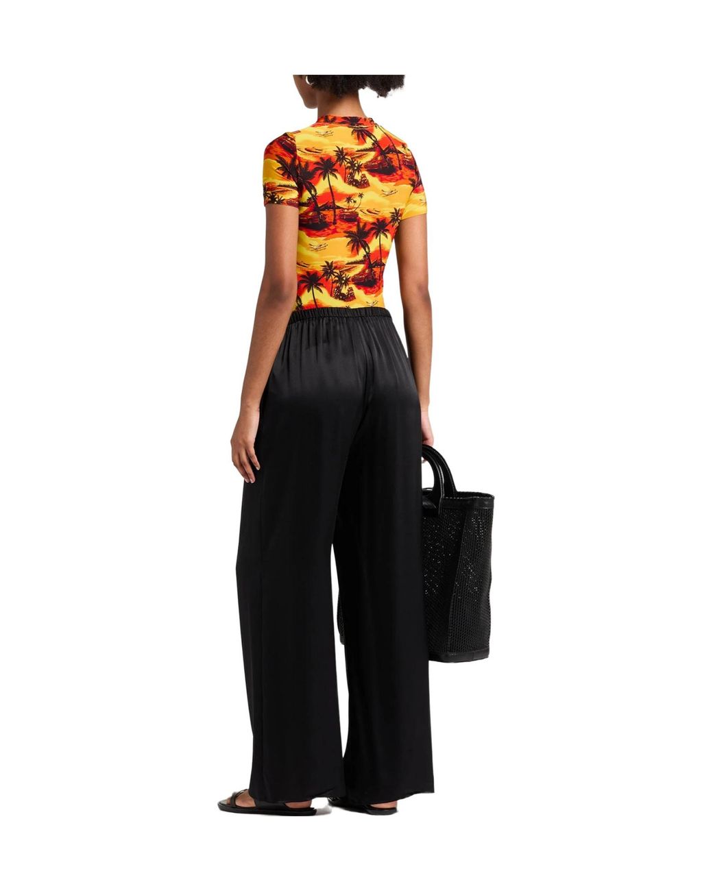 Balenciaga Orange Short-Sleeved Printed T-Shirt