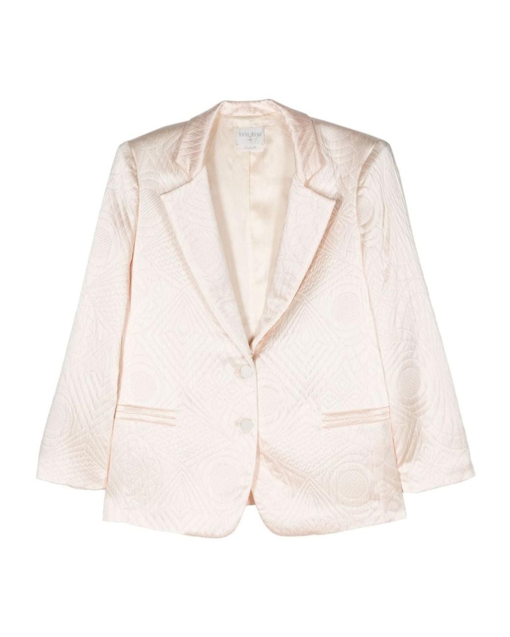 Forte_forte Natural Quilted Single-Breasted Blazer