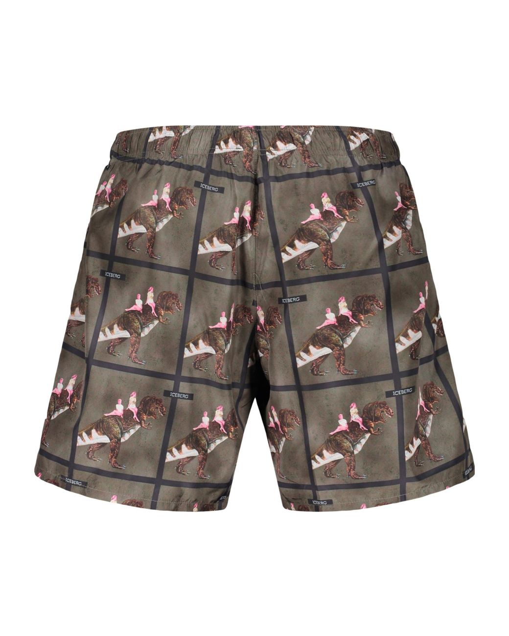 Iceberg Gray Graphic Print Swim Shorts for men
