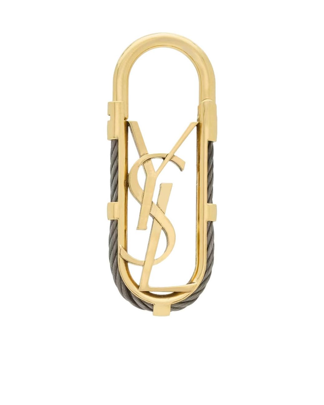 Saint Laurent Metallic Colored Keychain With Ysl Logo Design for men