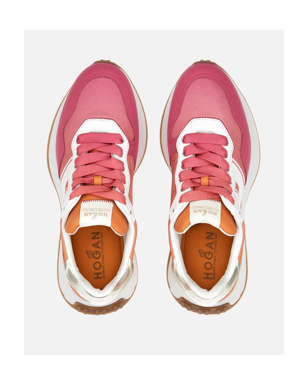 Hogan Pink H641 Lace-Up Sneakers
