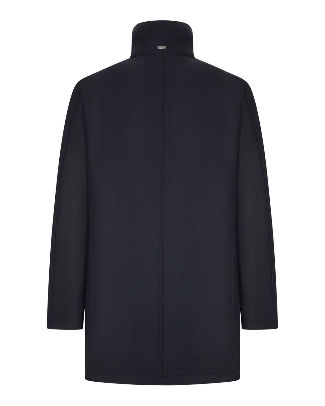 Herno Blue Stand Collar Single-Breasted Coat for men