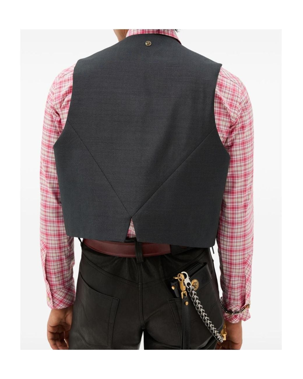 Versace Black V-Neck Button-Up Gilet for men