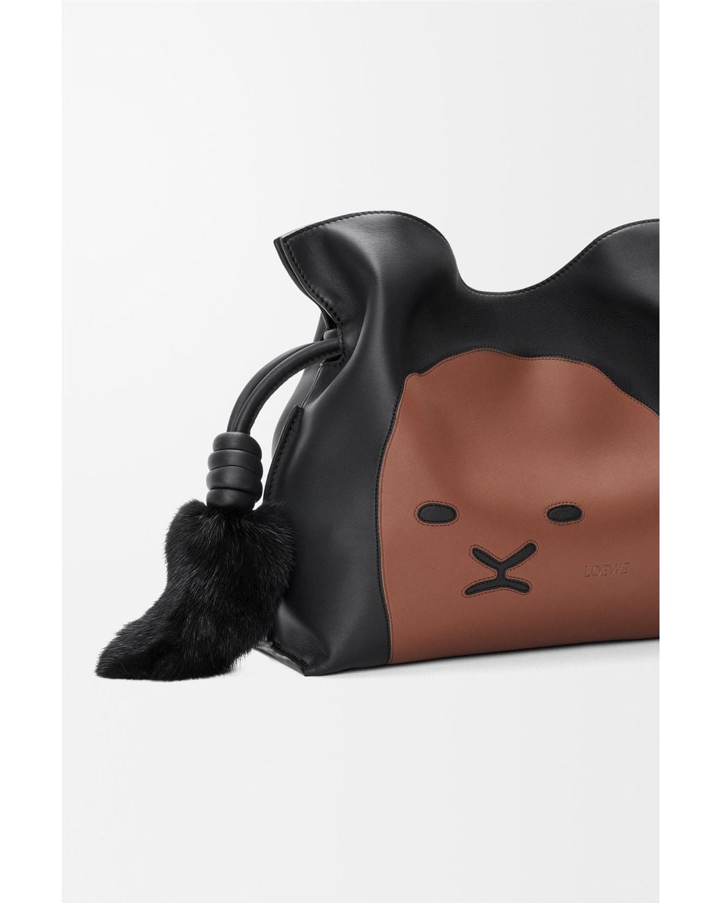 Loewe Black Medium Lion Intarsia Flamenco Shoulder Bag