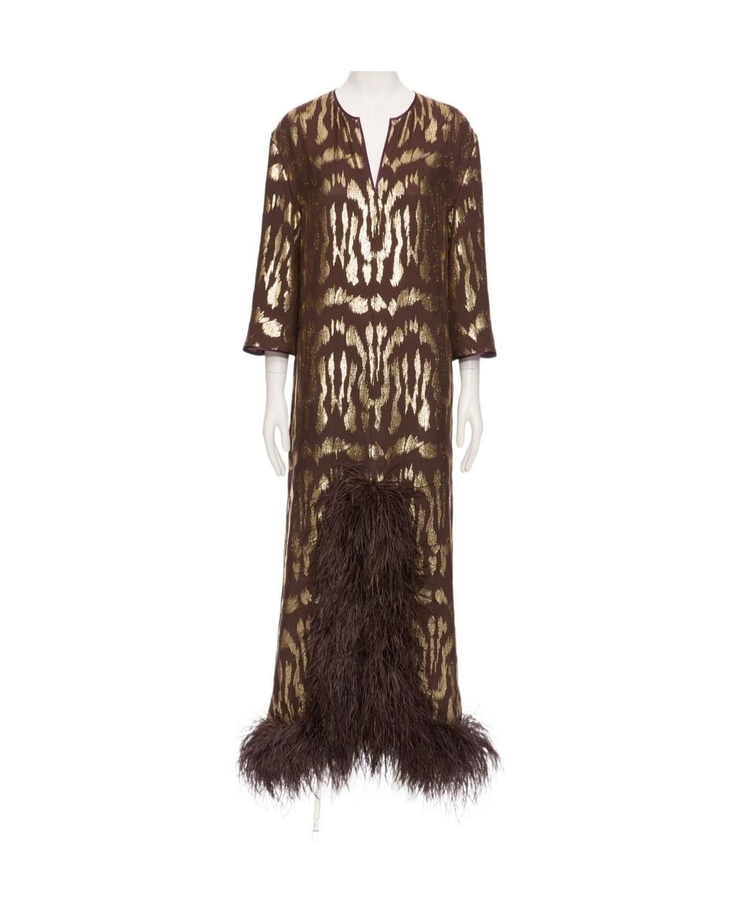Valentino Brown Long-Sleeved Dress