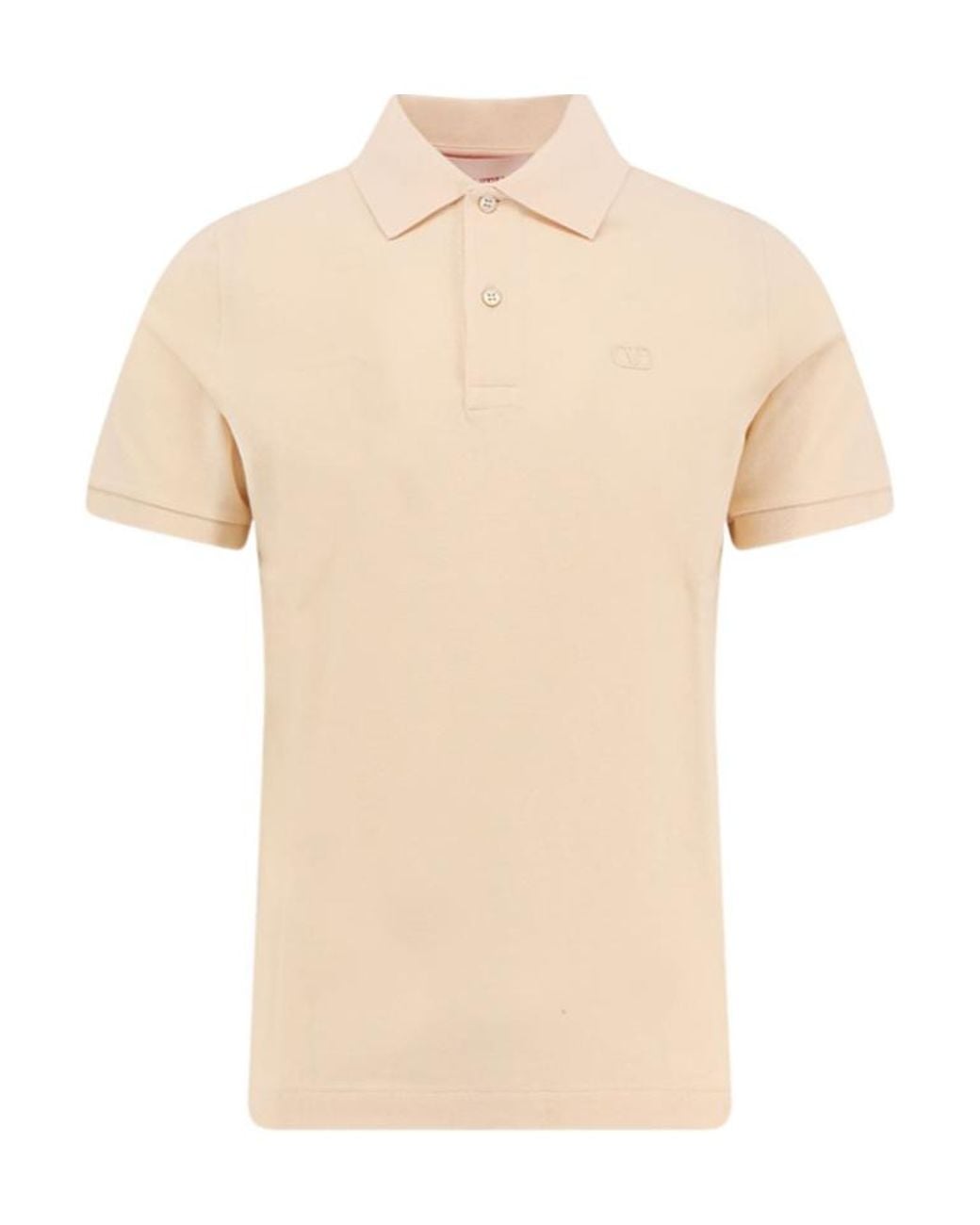 Valentino Natural Logo Embroidered Short-Sleeved Polo Shirt for men