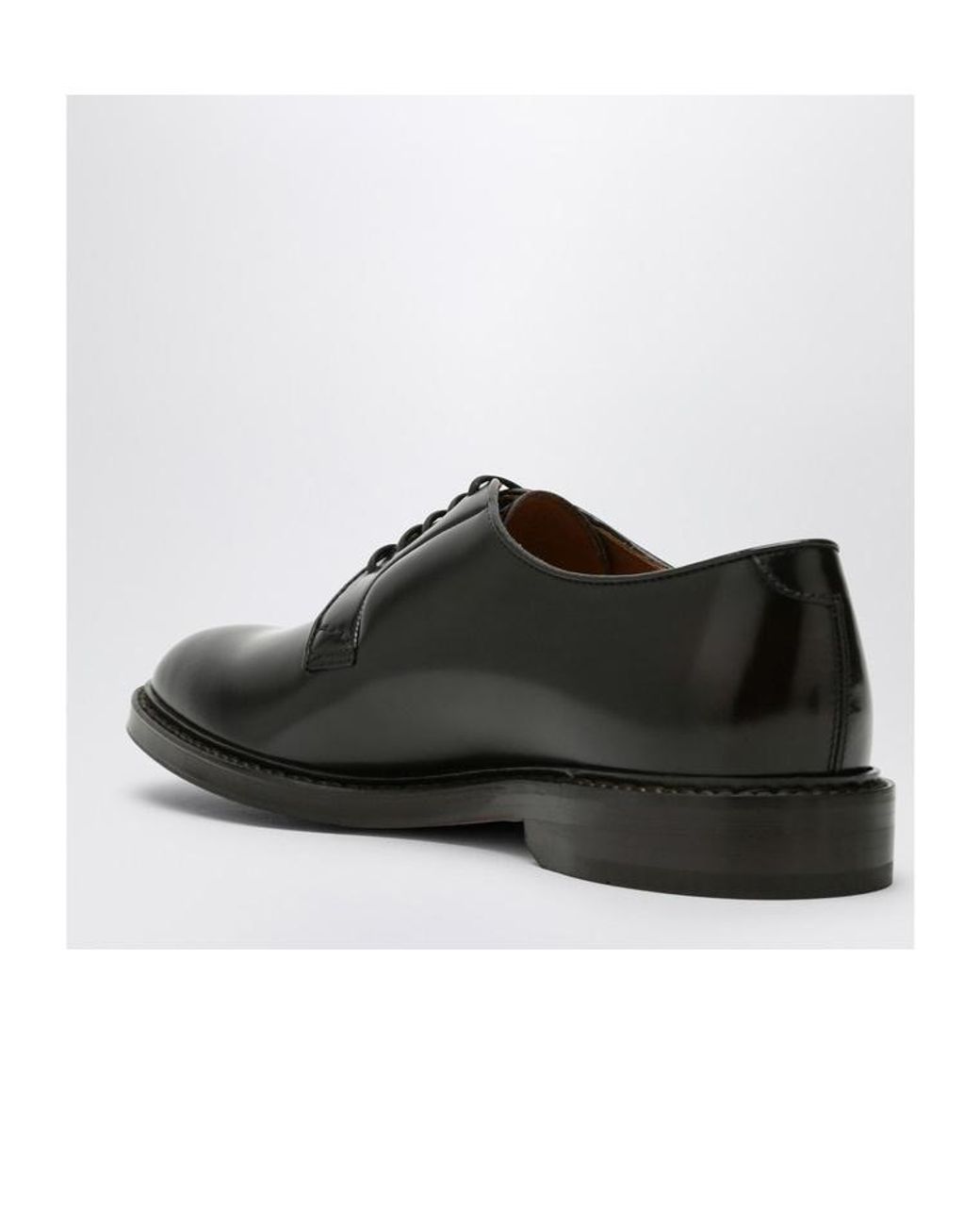 Doucal's Black Plain Derby Shoes for men