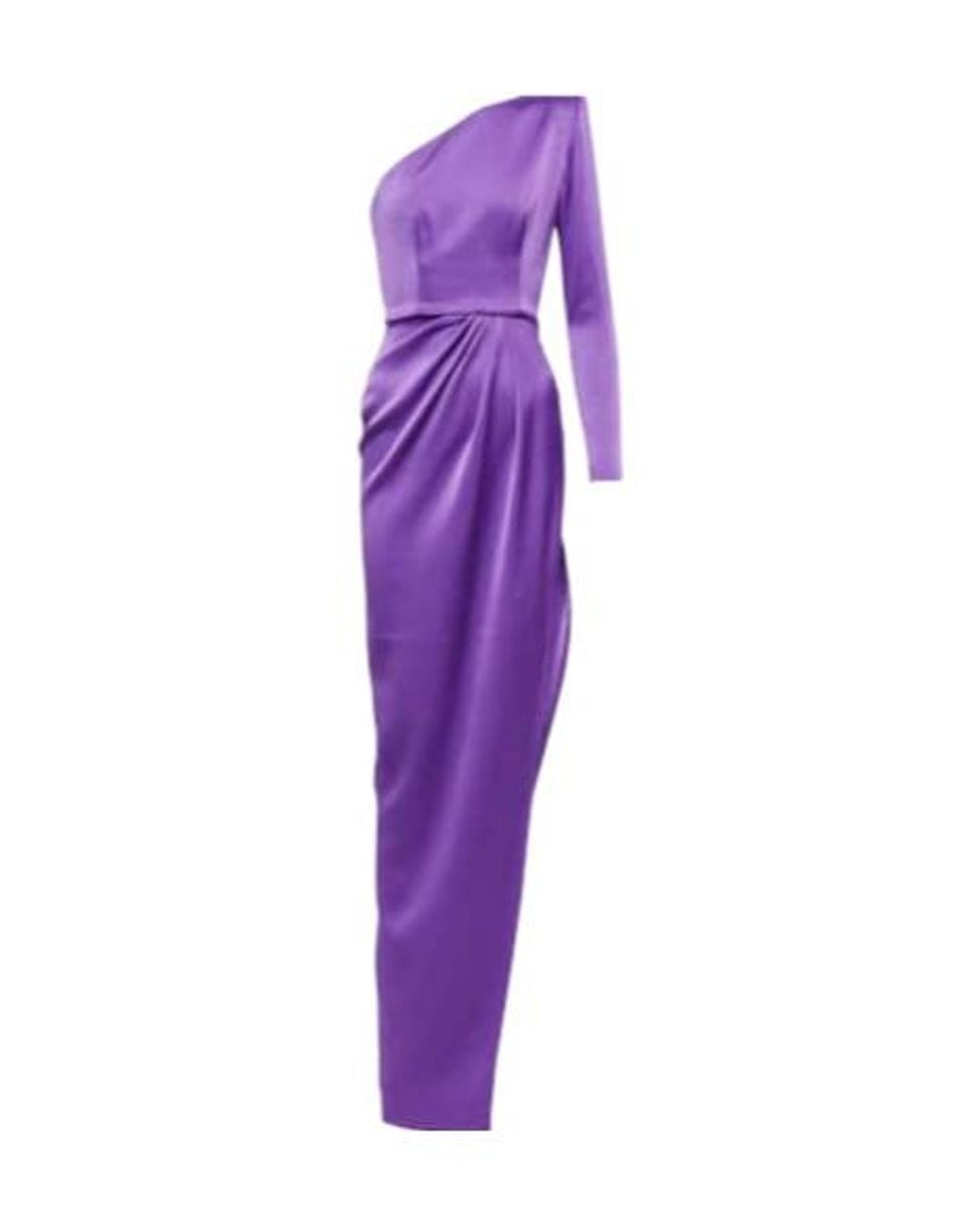 Alex Perry Purple Delane One-Shoulder Satin Crêpe Gown