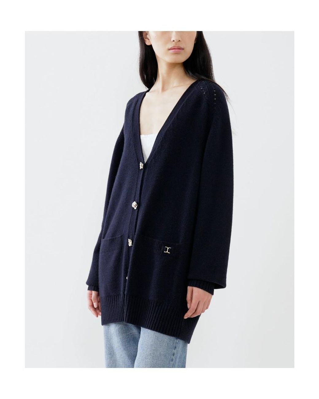 Chloé Blue Chloé V-Neck Knitted Cardigan
