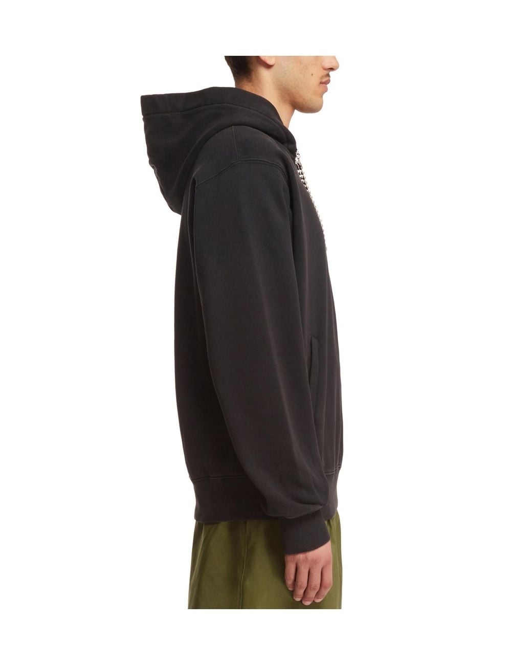 Ambush Black Ballchain-Detail Cotton Hoodie for men