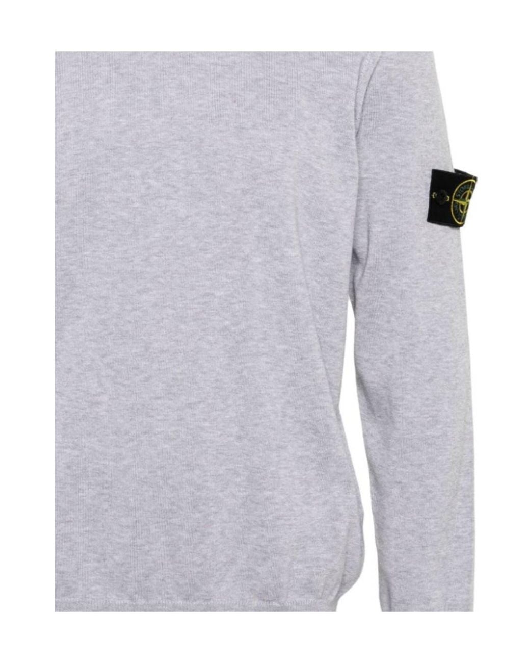 Stone Island Blue Compass-Badge Cotton Jumper for men