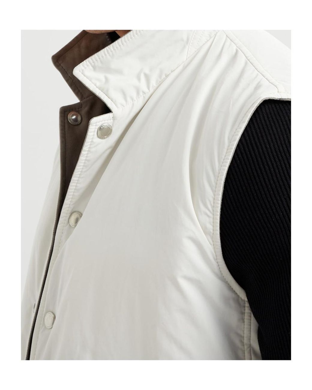 Brunello Cucinelli Black Leather Vest for men