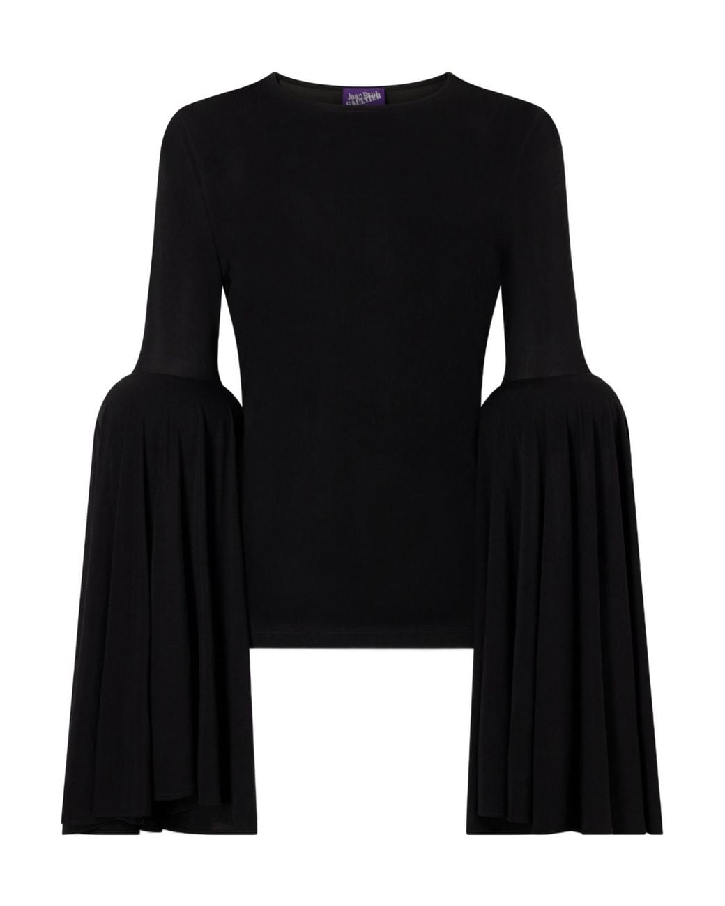 Jean Paul Gaultier Black Gathered Jersey Blouse