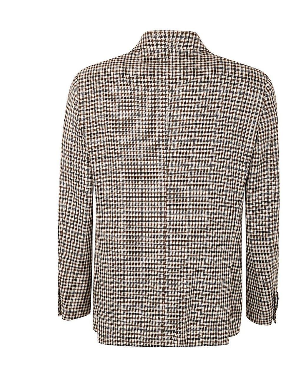 Lardini Brown Single-Breasted Checked Tailored Blazer for men