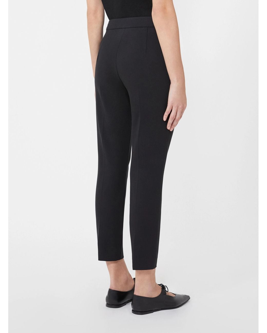 Max Mara Black Pressed Crease Cropped Trousers