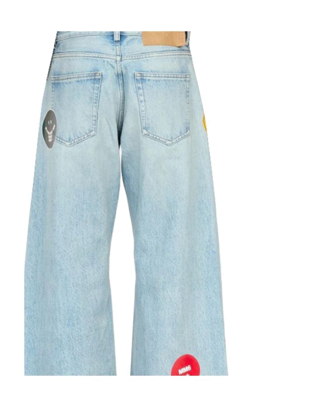 MM6 by Maison Margiela Blue Wide-Leg Jeans