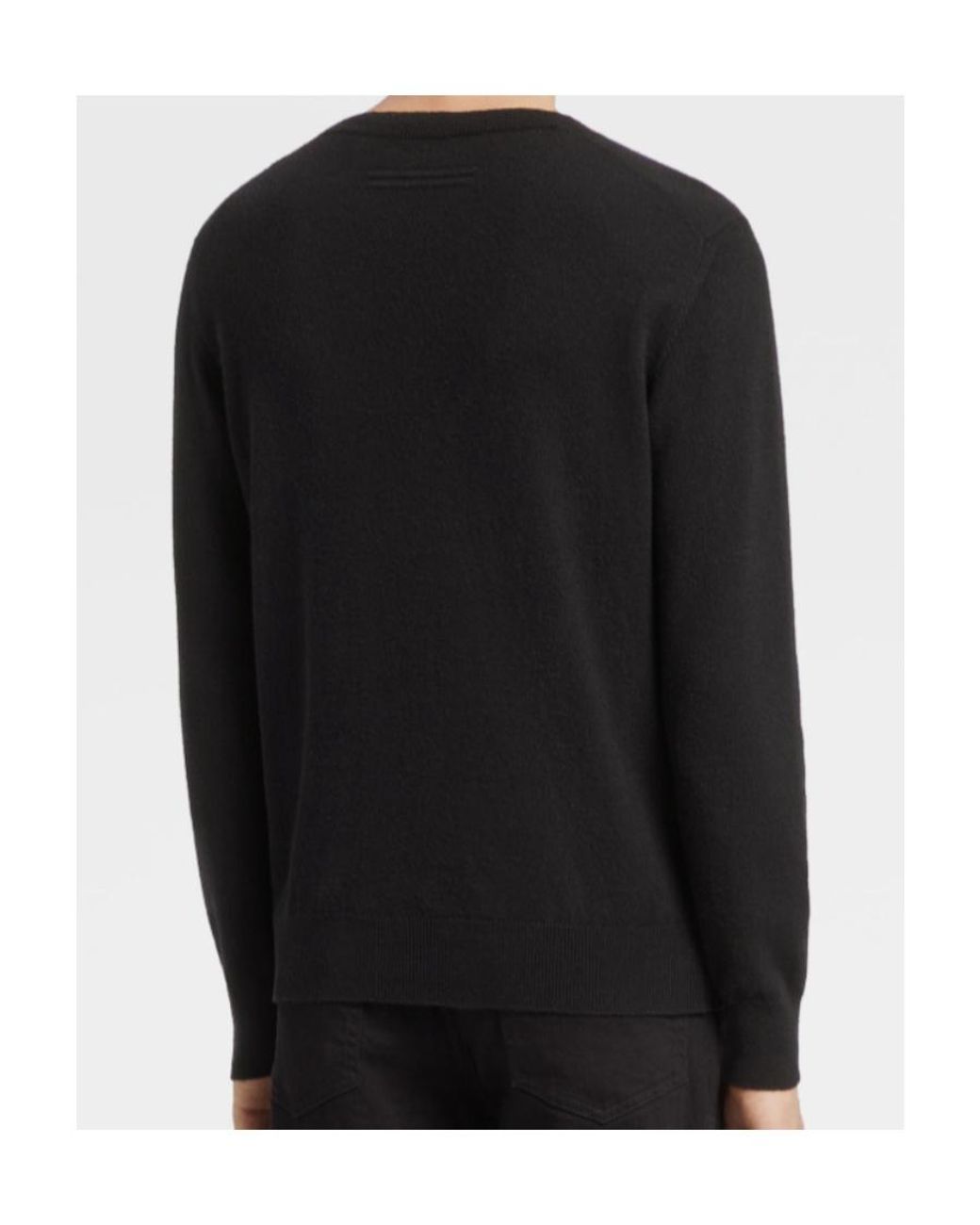 Zegna Black Logo Long-Sleeved Sweater for men