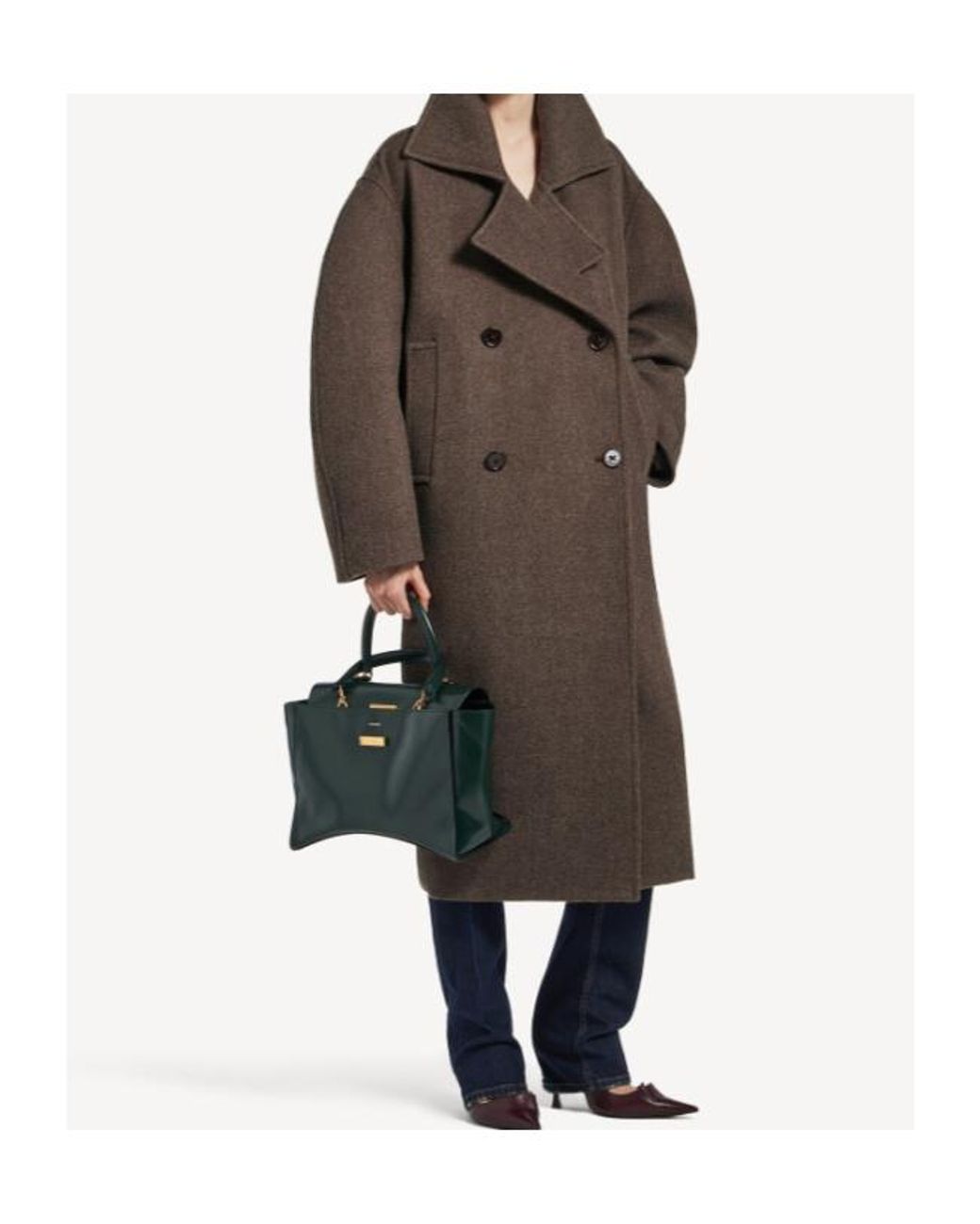 Balenciaga Brown Long Cocoon Coat