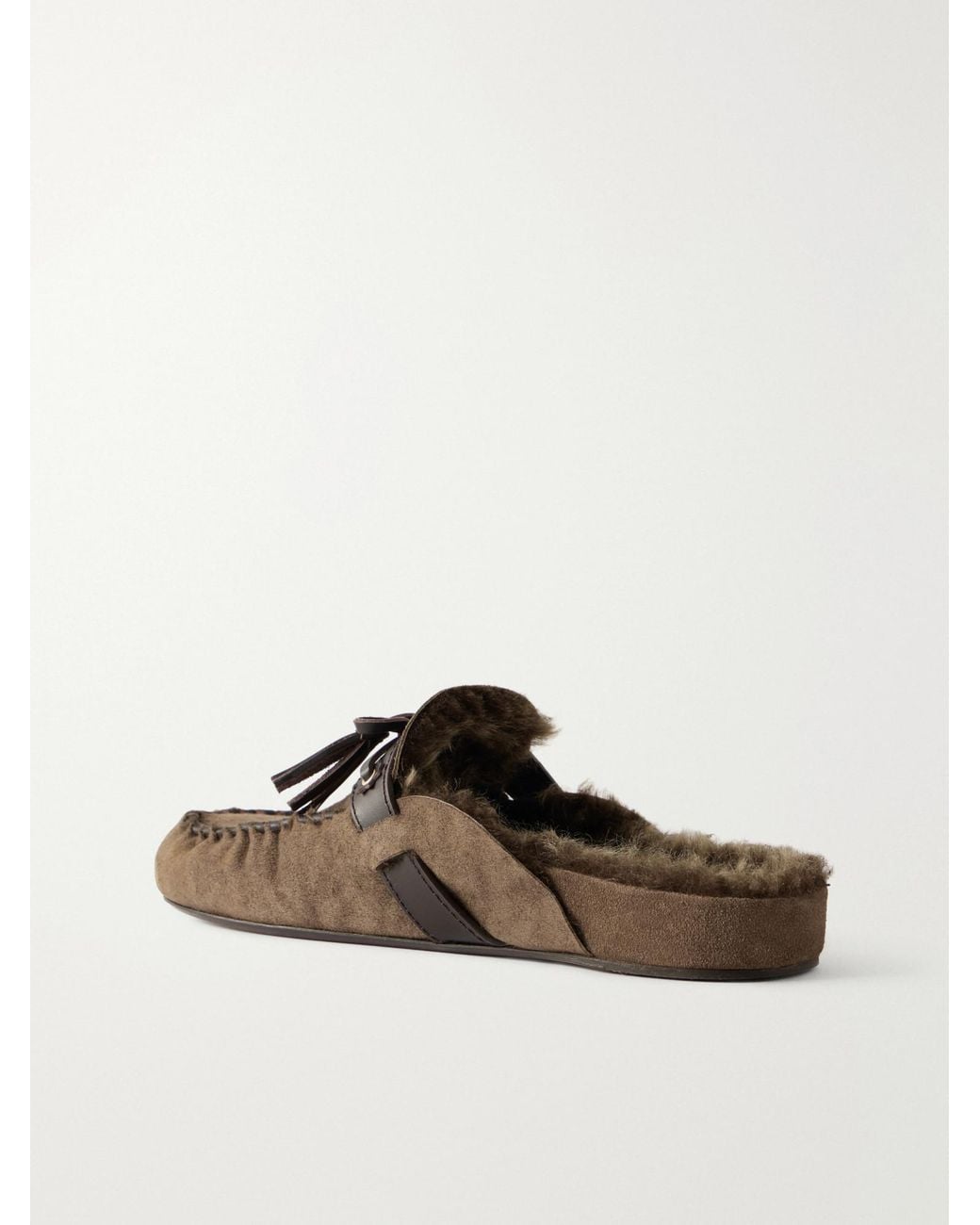 Isabel Marant Brown Leather-Trimmed Suede Loafers