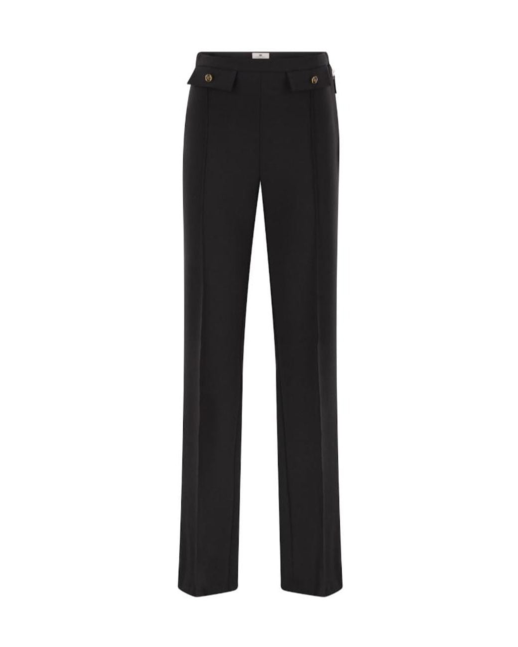 Elisabetta Franchi Black High-Waist Pants