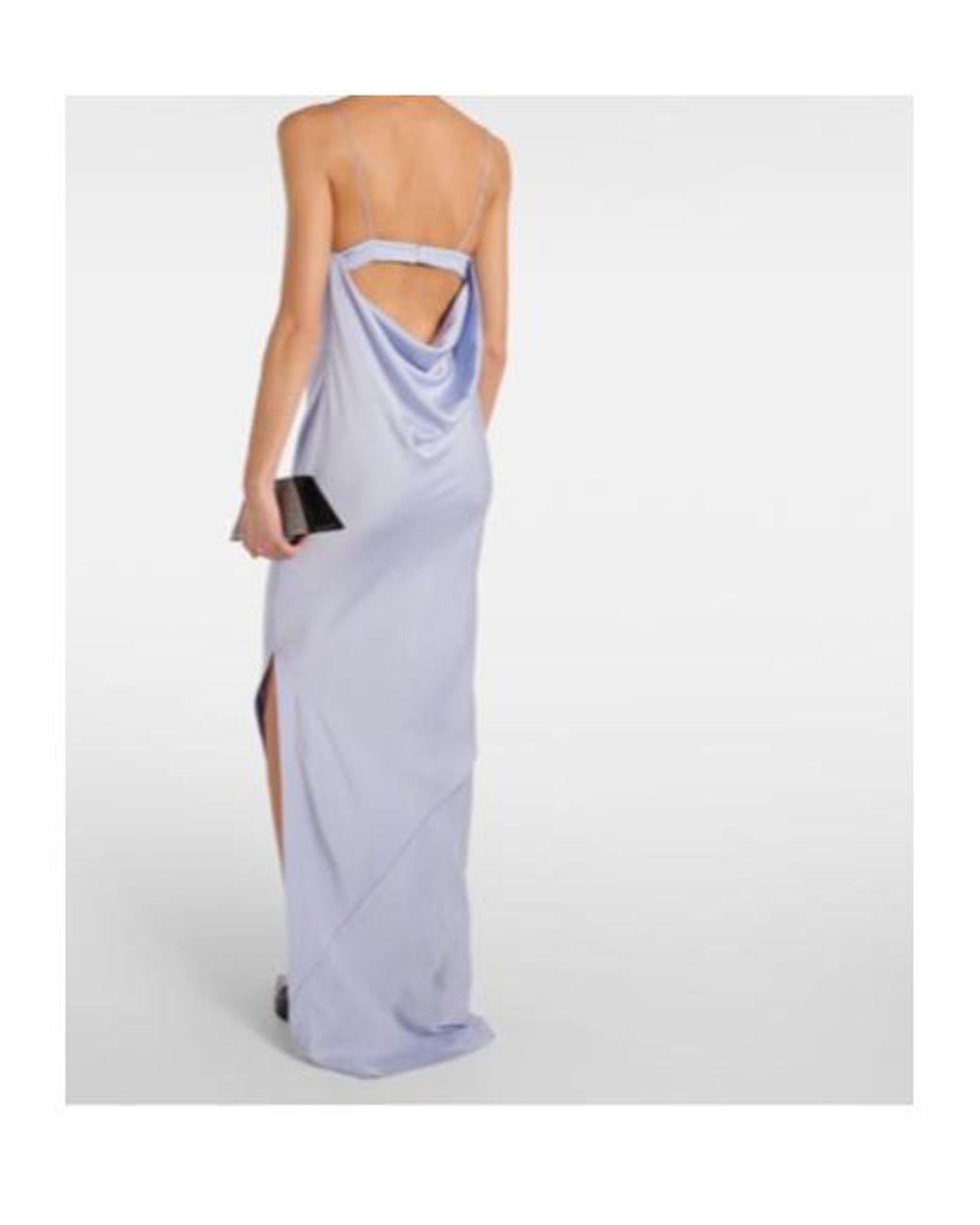 Alex Perry Blue Cutout Draped Satin Crêpe Gown