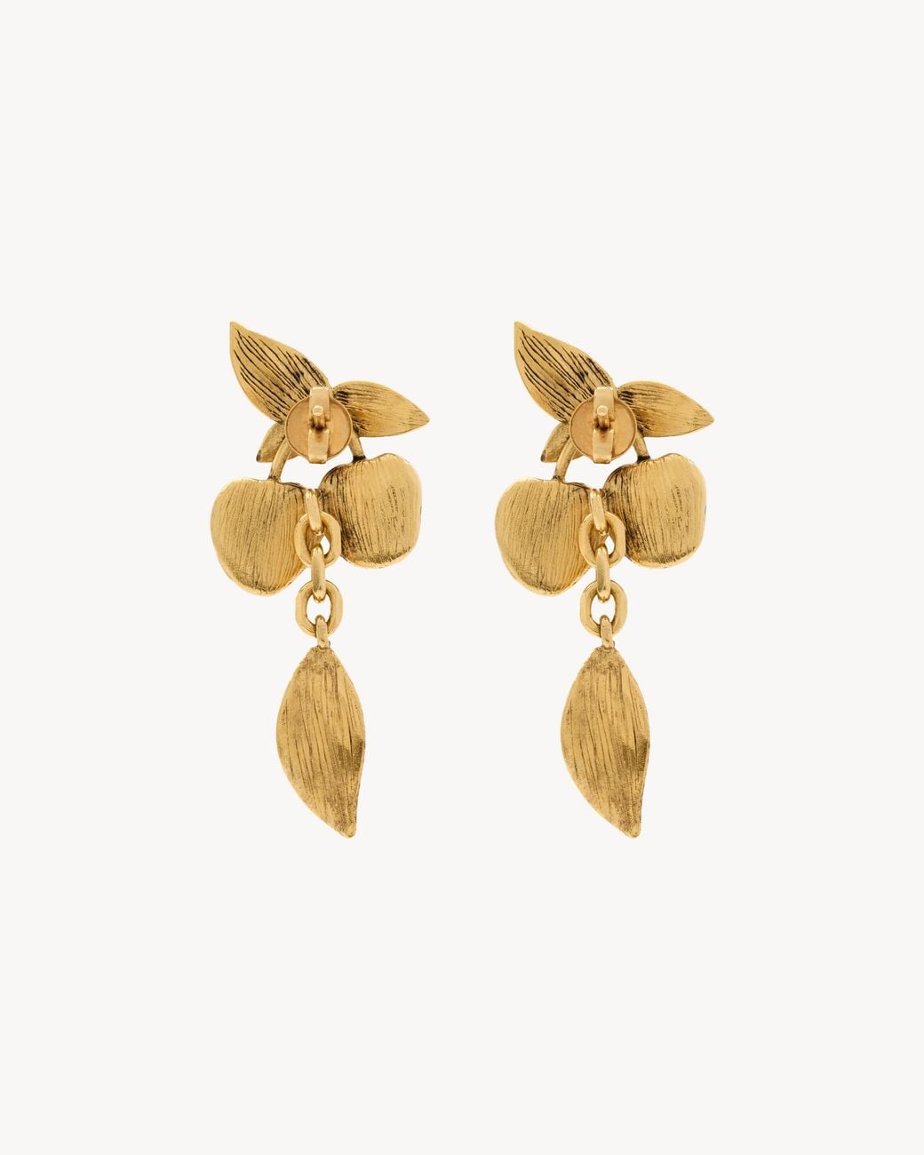 Saint Laurent Metallic Cherry Earrings