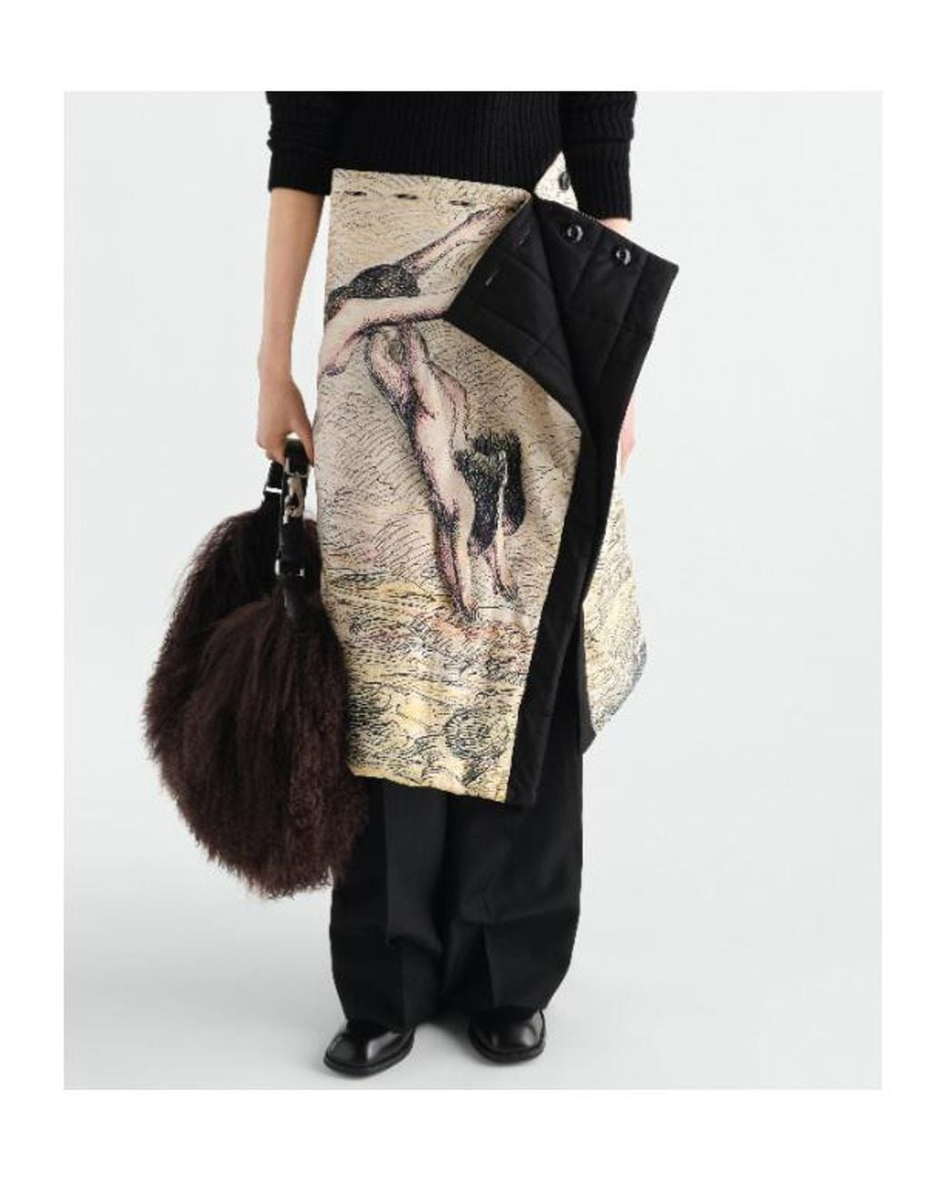 Lemaire Natural Quilted Wrap Skirt