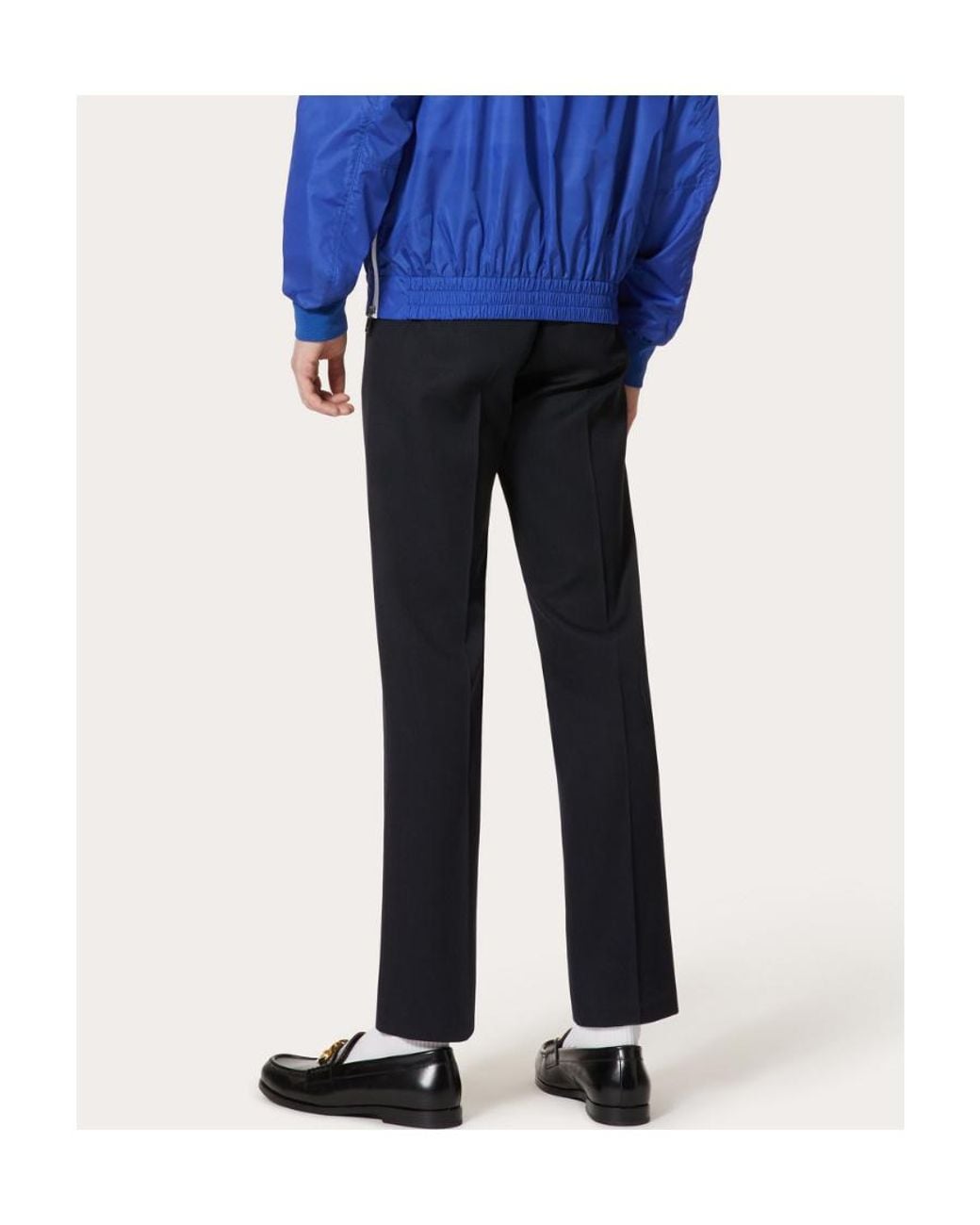 Valentino Blue Slim Cut Tailored Trousers for men