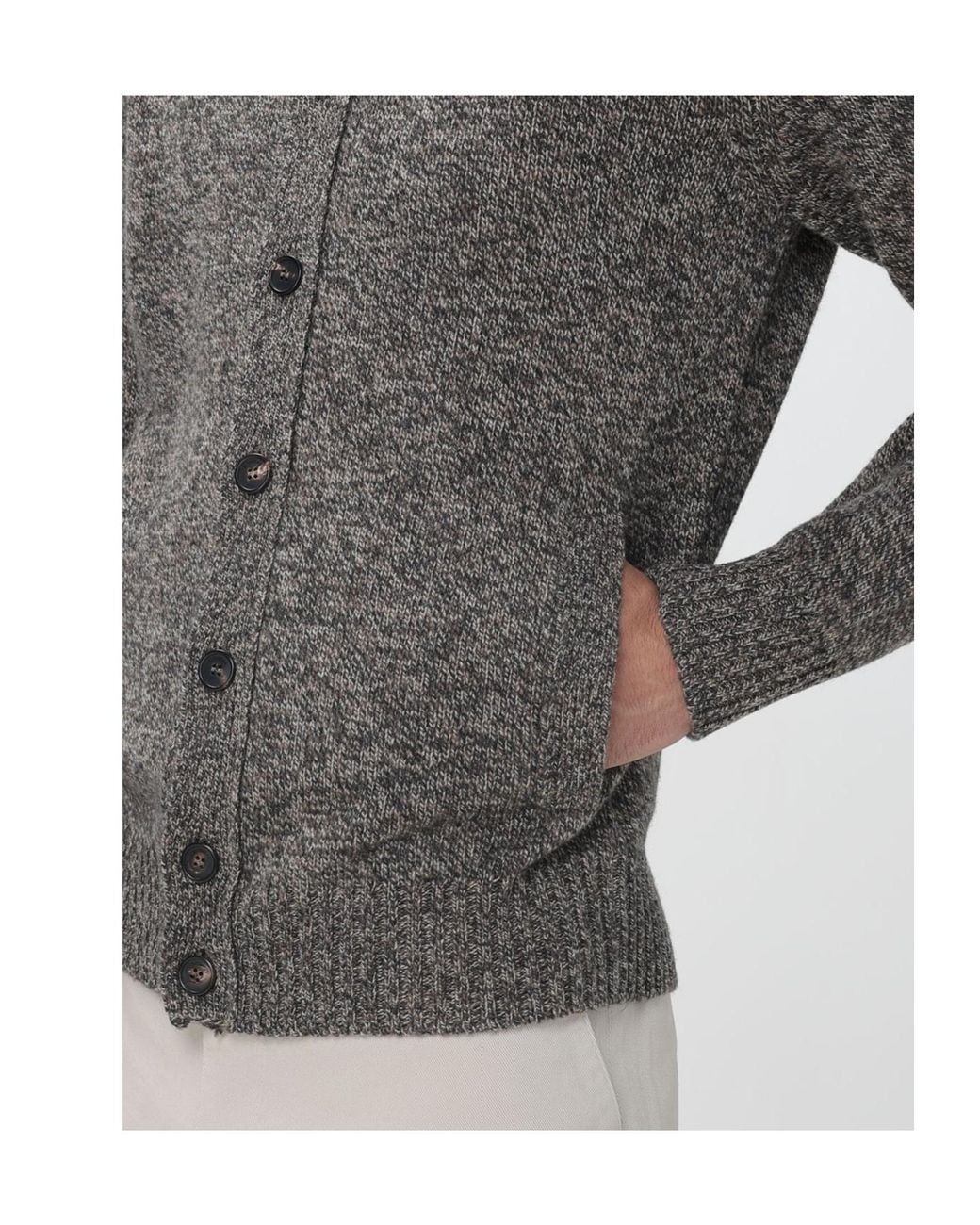 Zanone Gray High-Neck Cardigan for men
