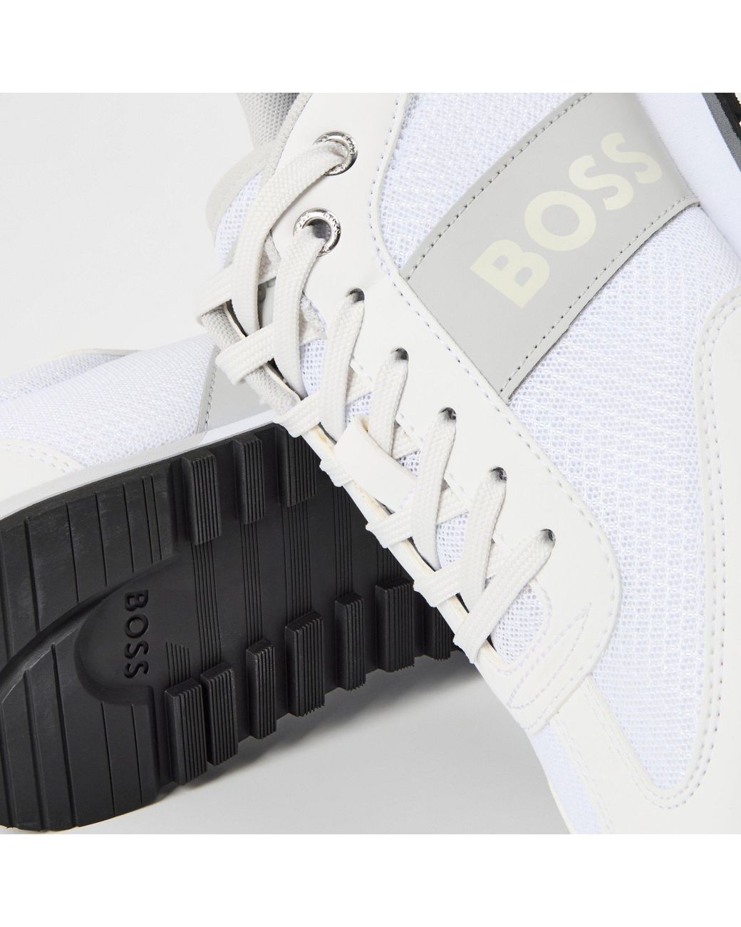 Boss White Simple Casual Shoes for men