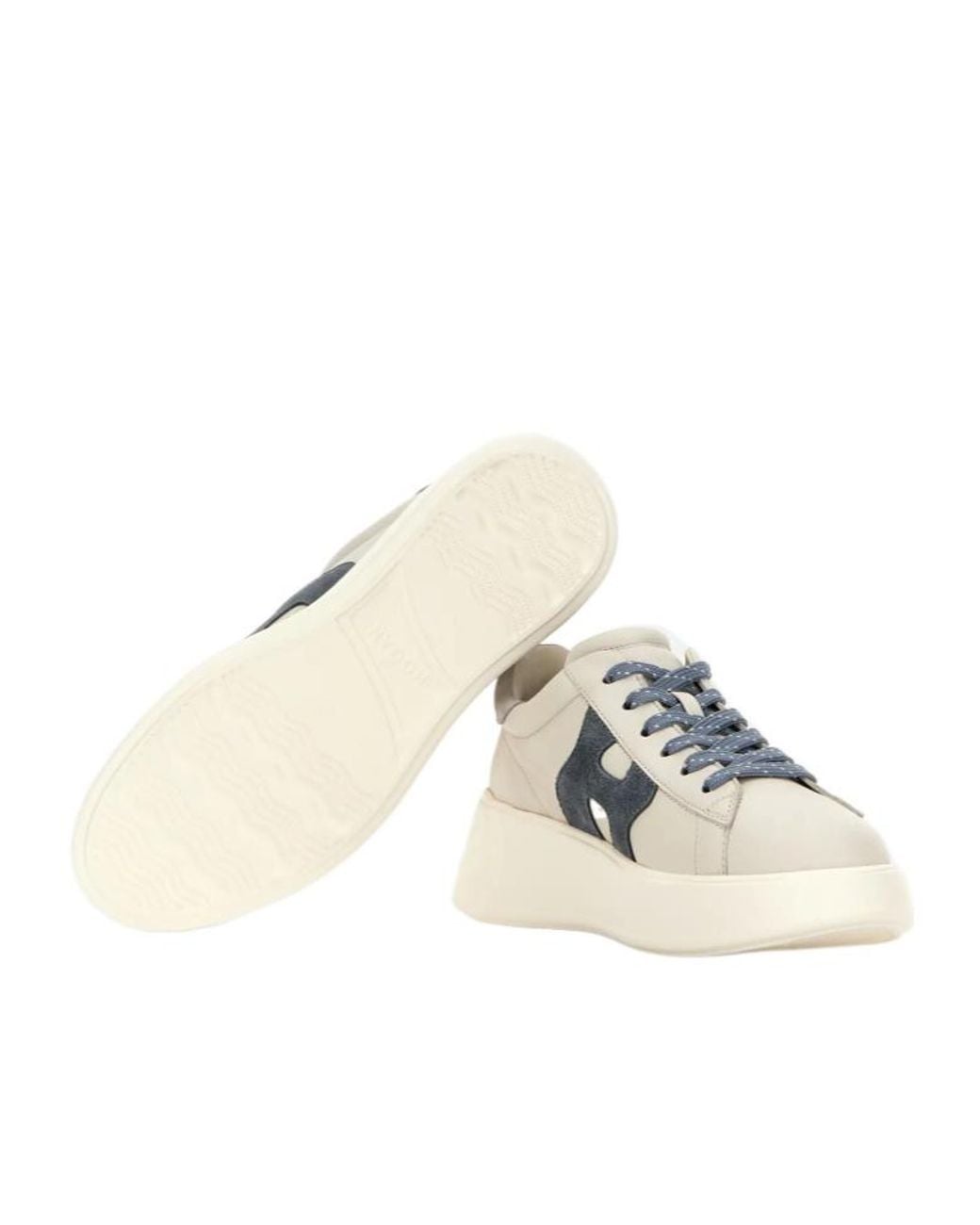 Hogan White Logo Patch Low-Top Sneakers