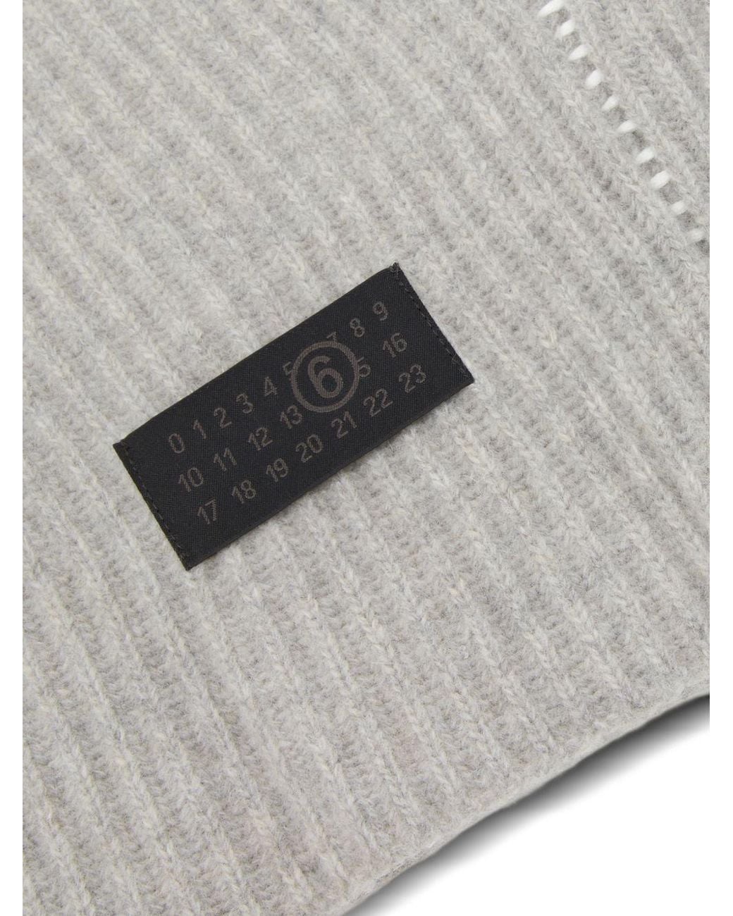 MM6 by Maison Margiela Gray Ribbed Balaclava for men
