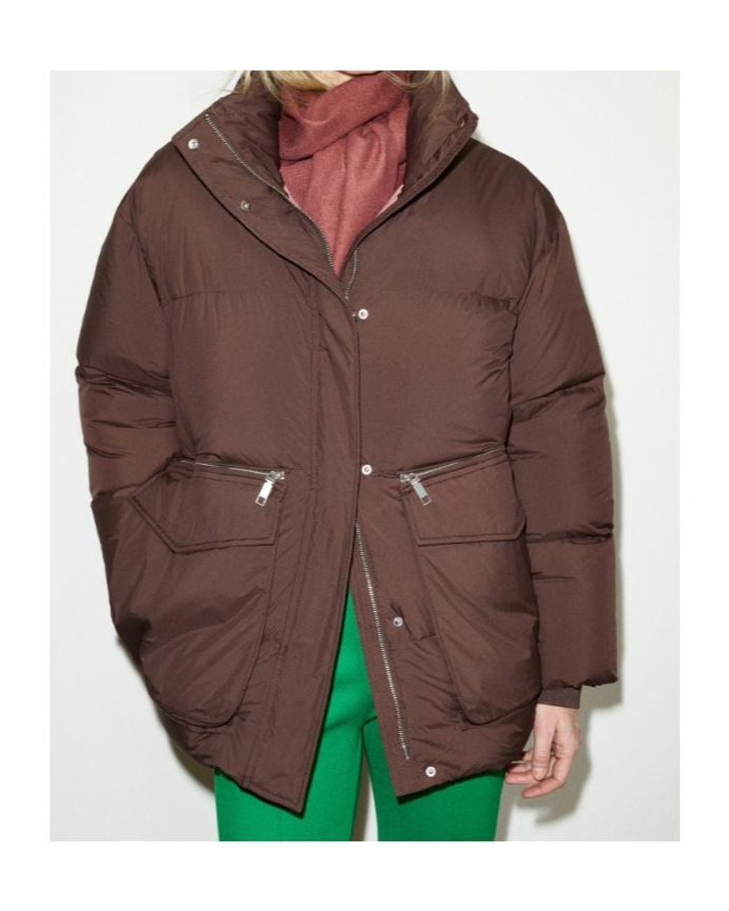MAX&Co. Brown Oversized Padded Bomber Jacket