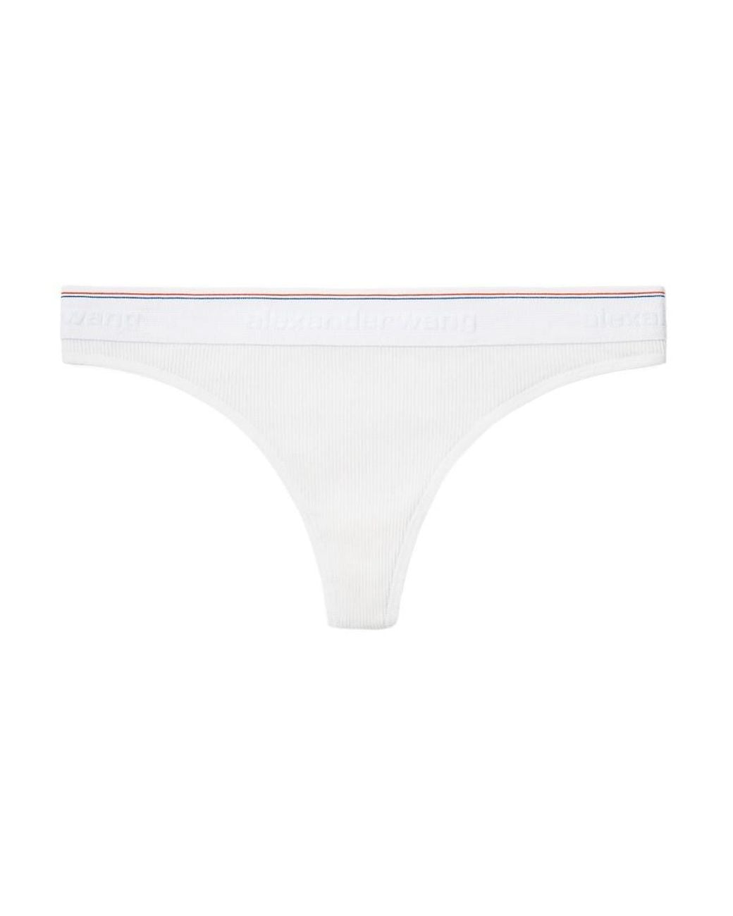 Alexander Wang White Rib Plain Thong
