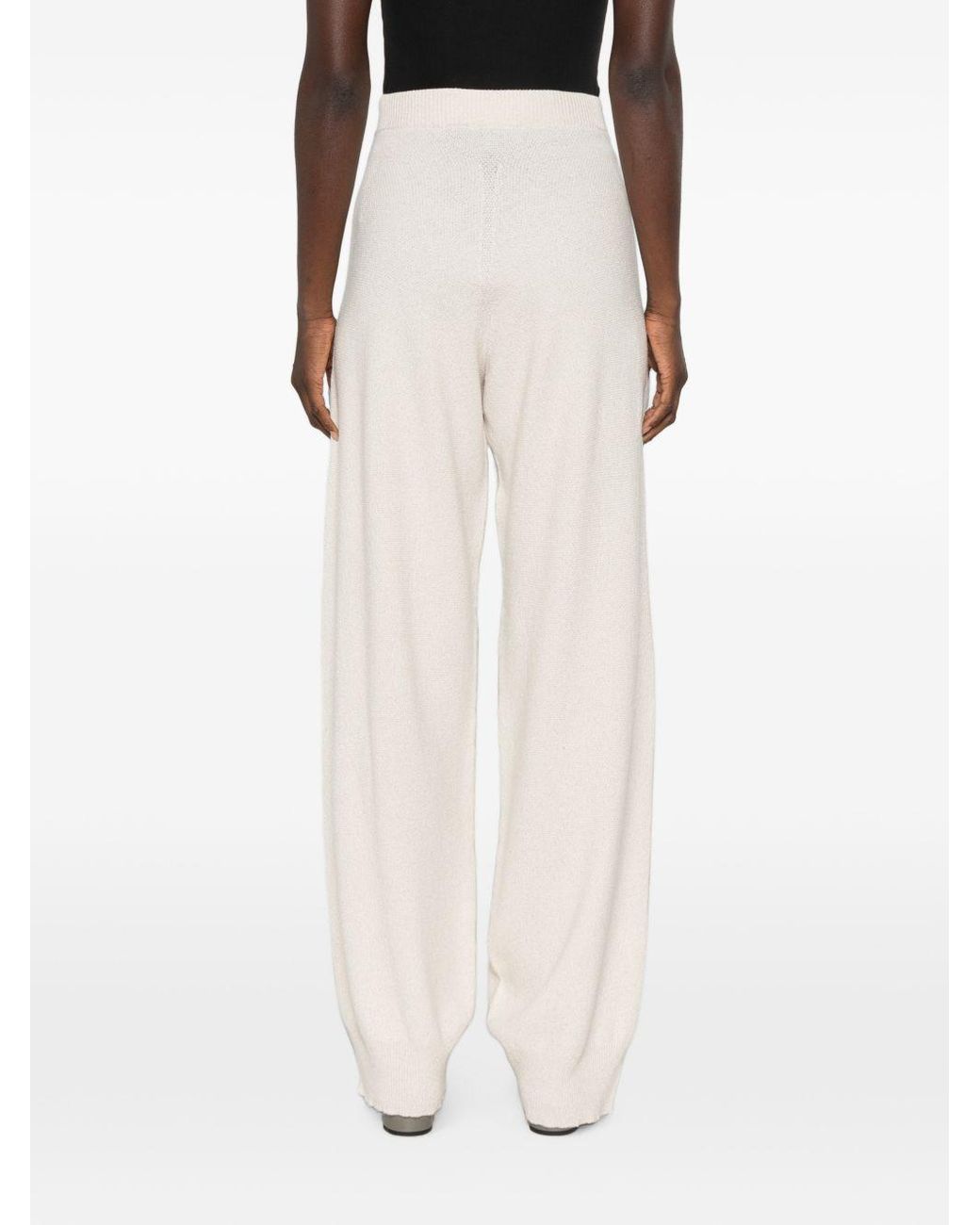 Fabiana Filippi White Stretch Knit Casual Trousers