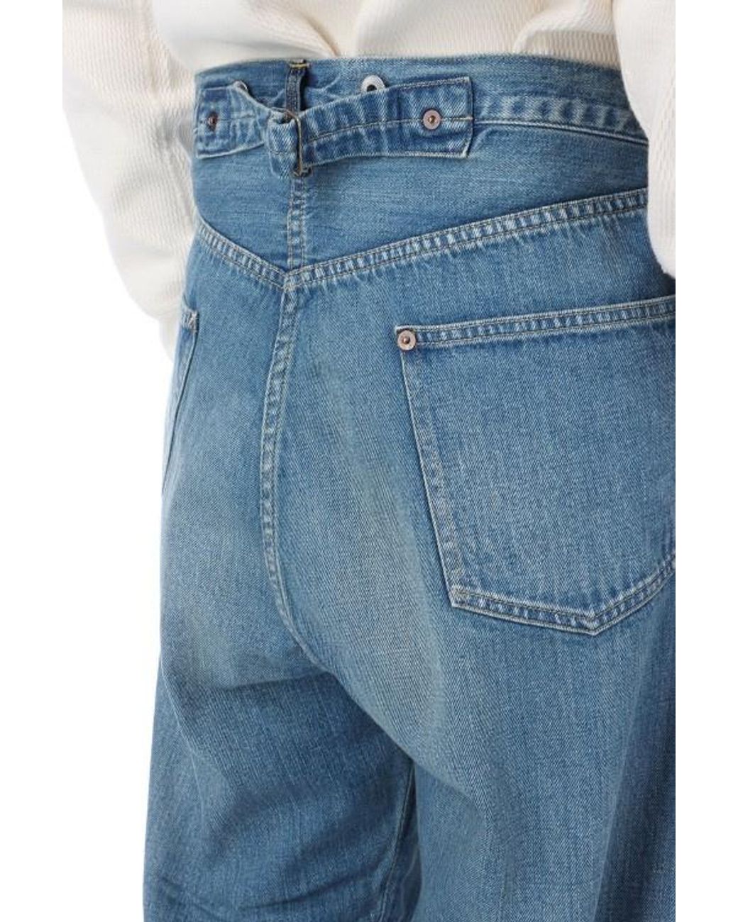 A.PRESSE Blue No.22 Washed Wide Denim Pants for men