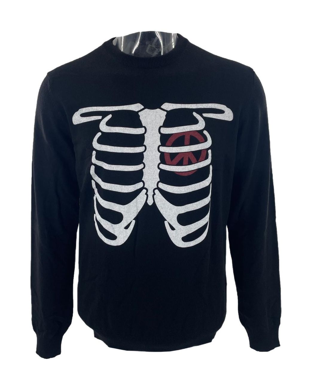 Moschino Blue Round-Collar Long-Sleeve Hoodie for men