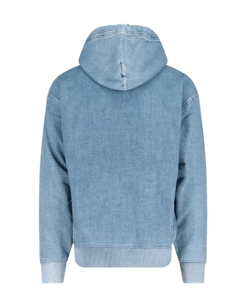 DIESEL Blue Hooded Long-Sleeved Hoodie for men