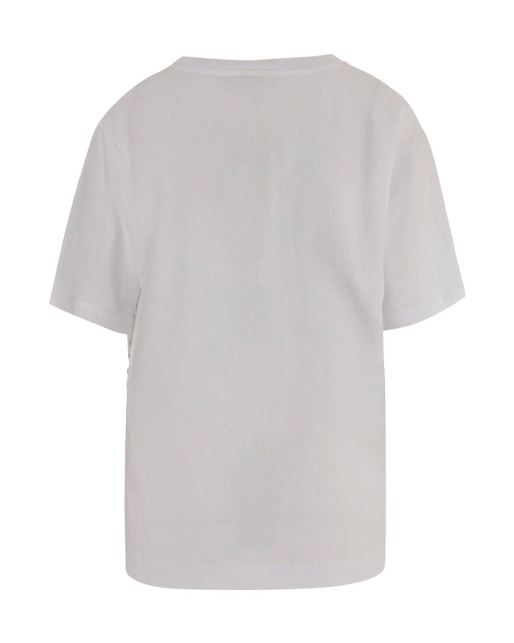 Dries Van Noten White Cotton T-Shirt With Decorative Buttons