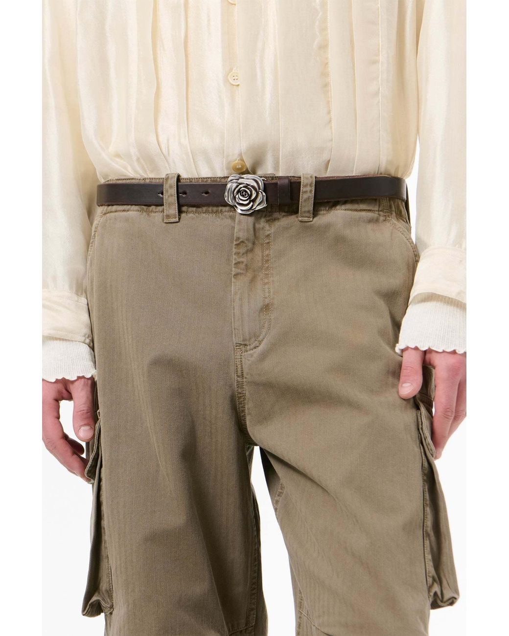 Our Legacy Brown Rose Buckle Belt for men