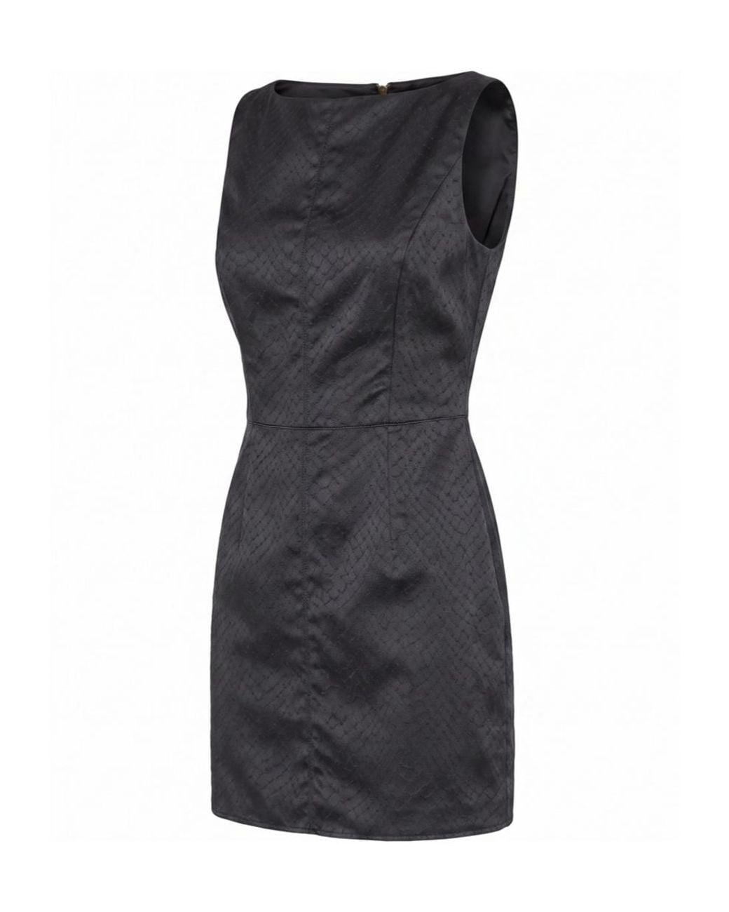 Elisabetta Franchi Black Fish Scale Pattern Taffeta Mini Dress