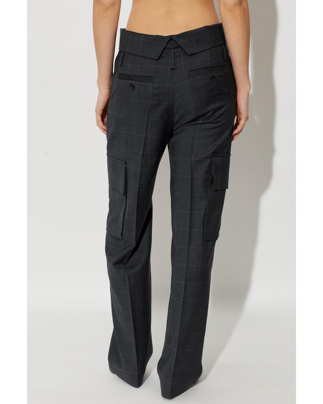 IRO Black Plaid Casual Pants