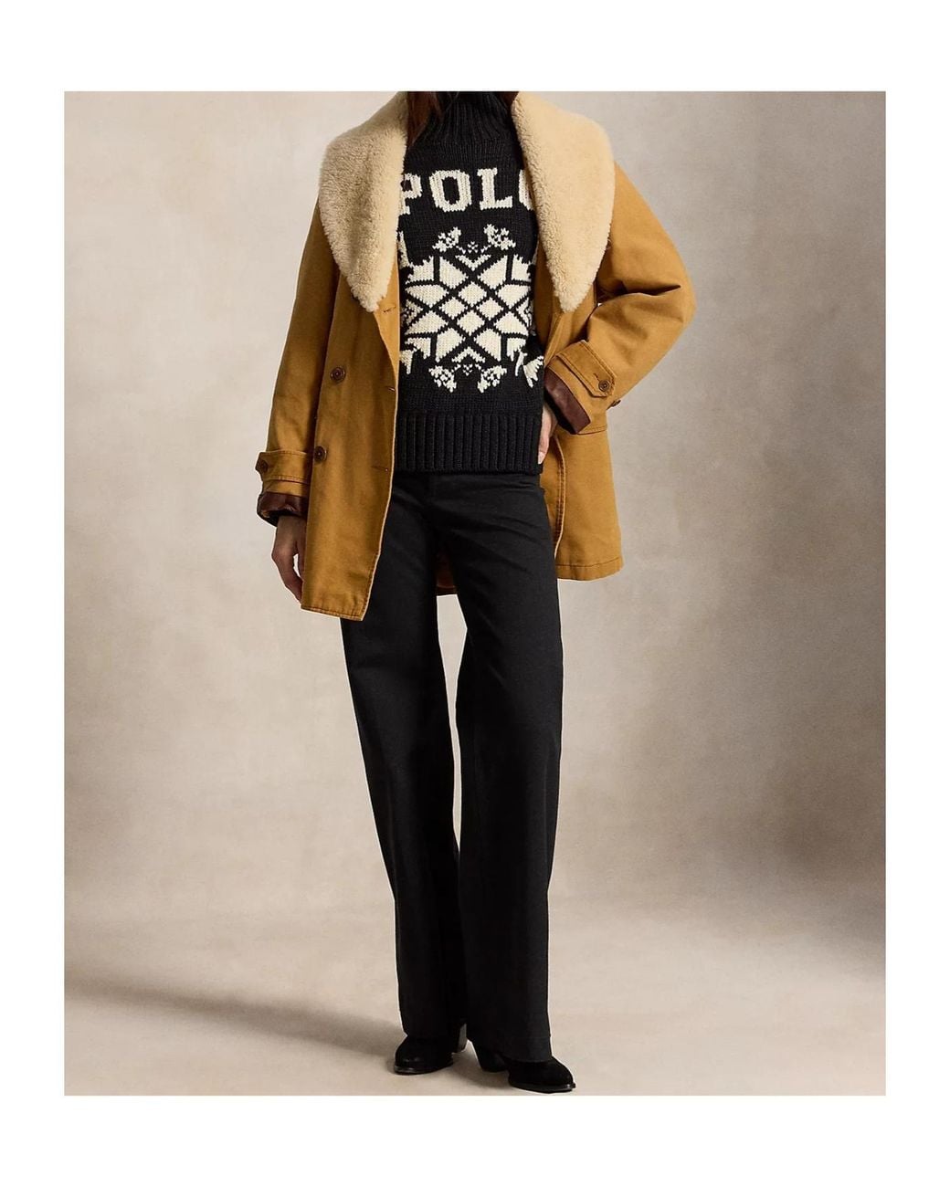 Polo Ralph Lauren Black Wool Turtleneck Sweater
