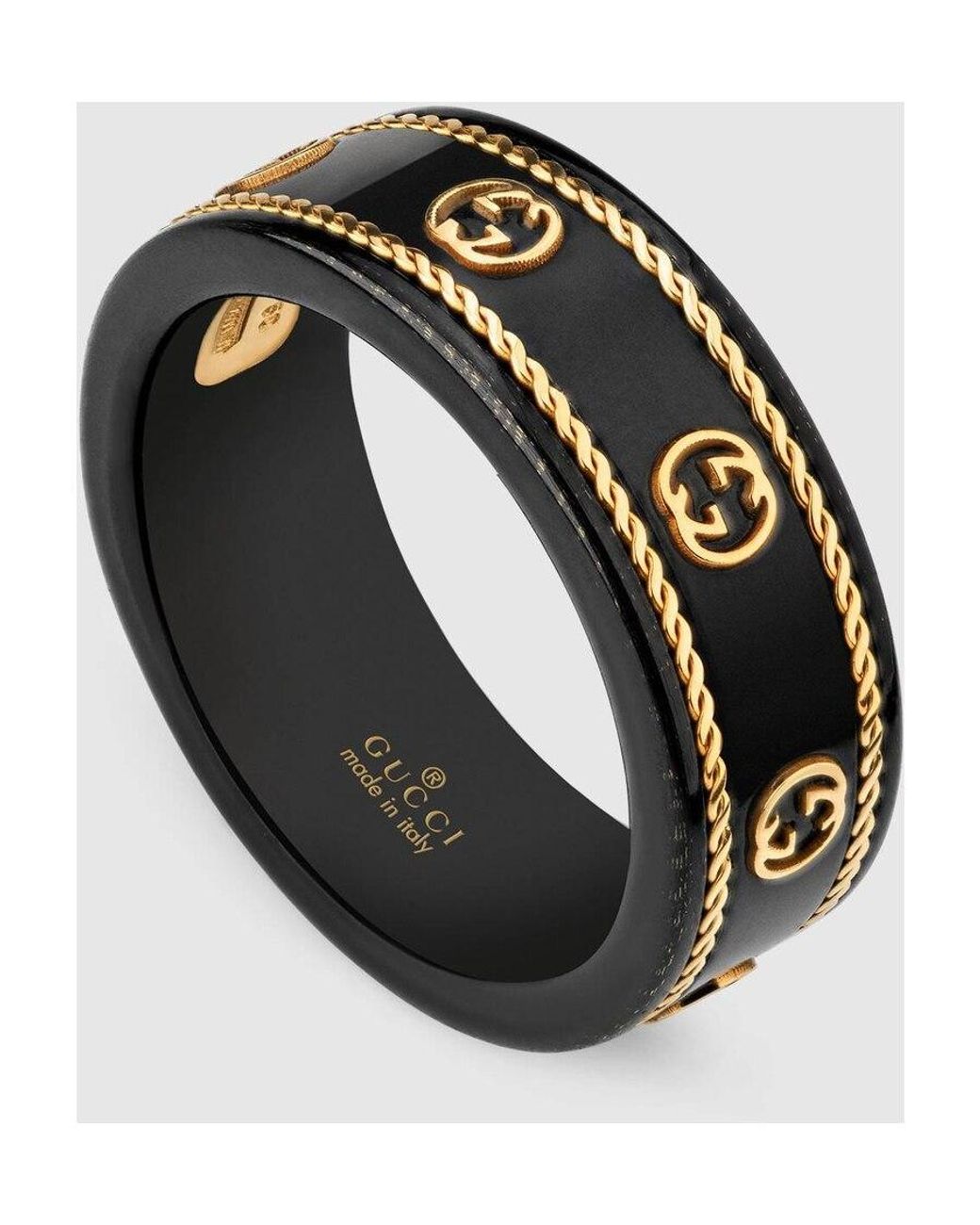 Gucci White Icon Ring With Interlocking G