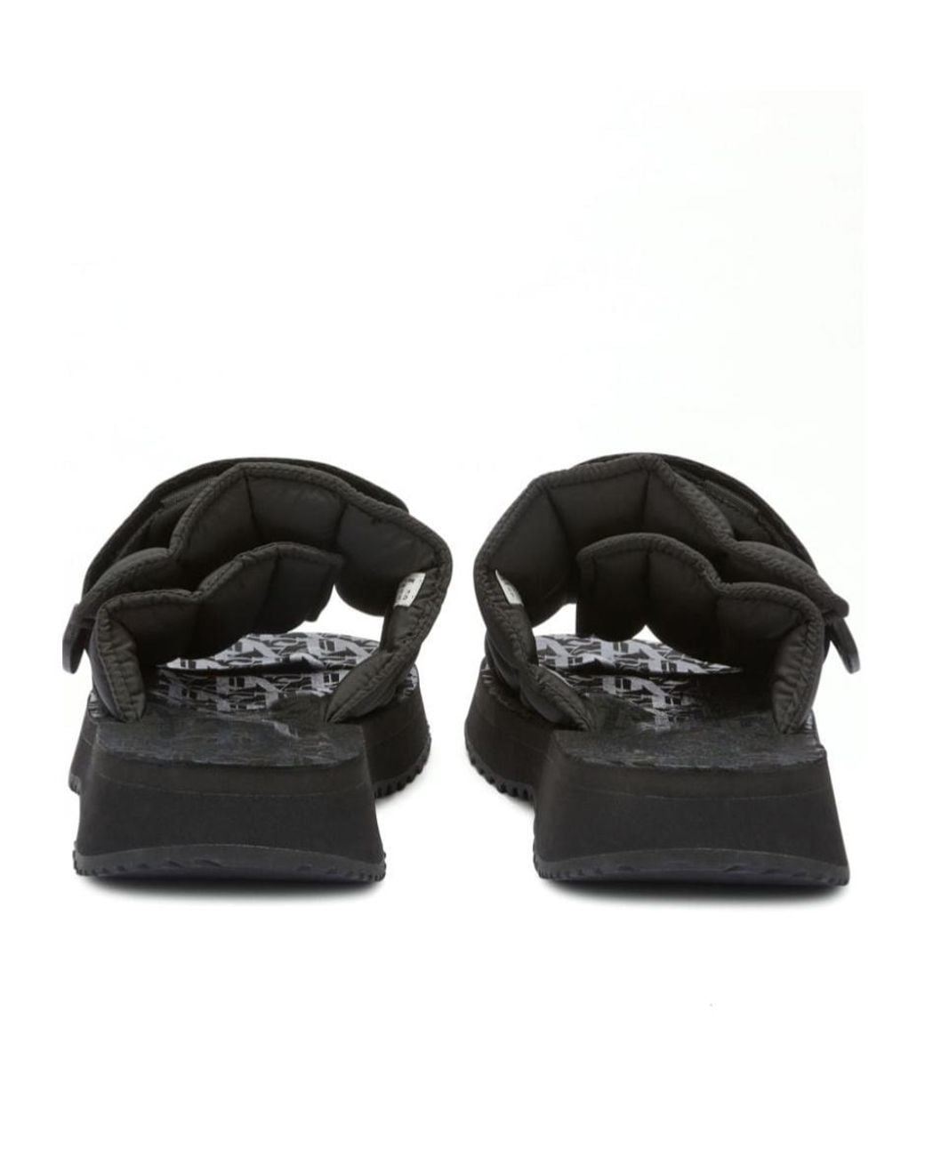 Palm Angels Black X Suicoke Moto-P Logo Printed Slides for men