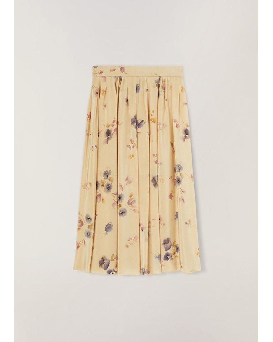 Loro Piana Natural Printed Midi Skirt